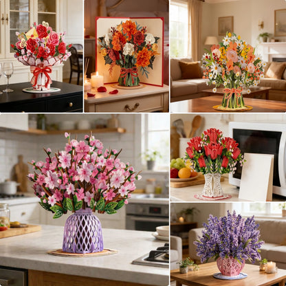 💌Forever-Blooming 3D Flower Pop-Up Card– Personalized Love Message & Everlasting Bloom