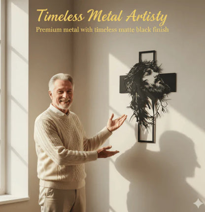 🔥2026 Spring special offer 50% off - ✝️Metal Jesus and Cross Wall Art: Christian Home Decor