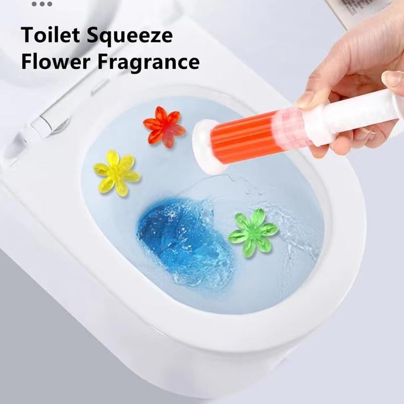 Toilet cleaning gel stamps, with a refreshing floral scent.