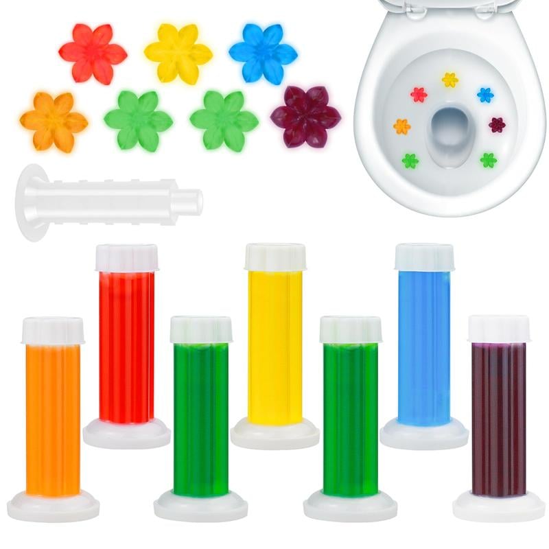 Toilet cleaning gel stamps, with a refreshing floral scent.