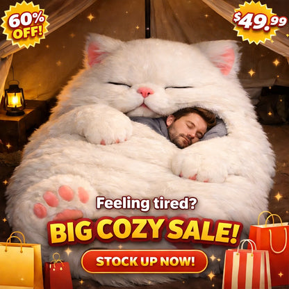 🔥Hot Sale 49% off🌟🐱 Fluffy cat sleeping bag– Soft, Warm & Purrfectly Cozy😴💤