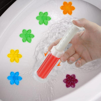 Toilet cleaning gel stamps, with a refreshing floral scent.