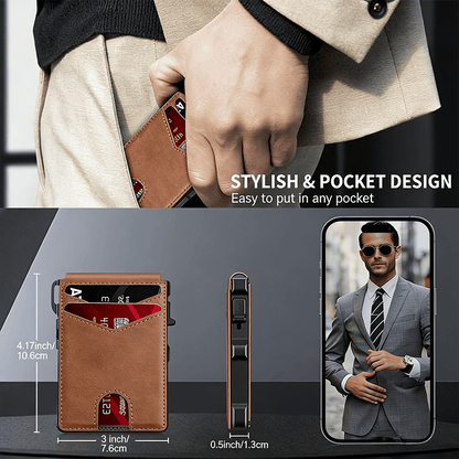 🎁 The perfect gift for your husband or father – the ultimate smart pop-up wallet: slim, secure, and RFID-blocking