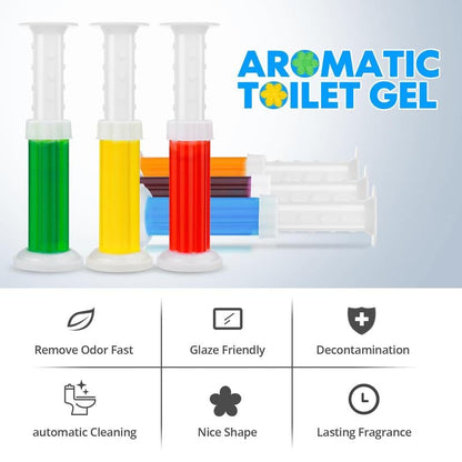 Toilet cleaning gel stamps, with a refreshing floral scent.