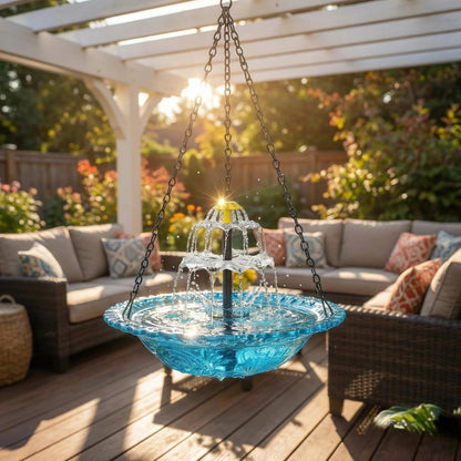 🔥2026 Spring special offer 50% off - 🐦Solar Cascade Hanging Bird Bath Fountain