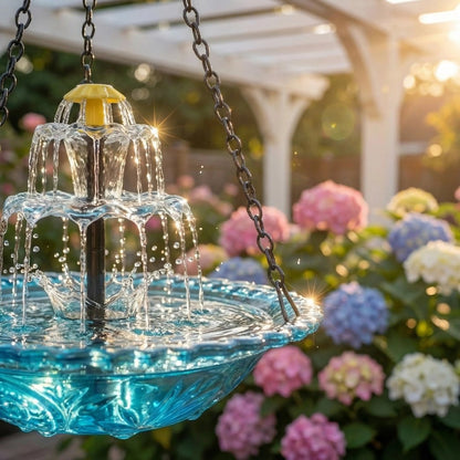 🔥2026 Spring special offer 50% off - 🐦Solar Cascade Hanging Bird Bath Fountain