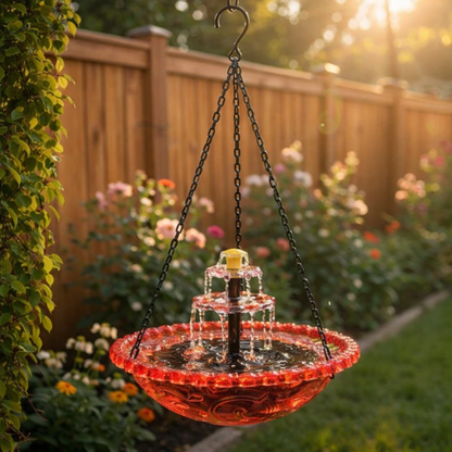🔥2026 Spring special offer 50% off - 🐦Solar Cascade Hanging Bird Bath Fountain