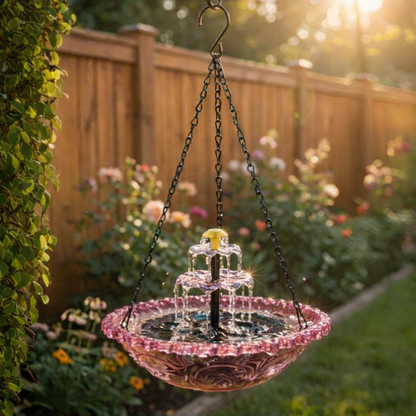🔥2026 Spring special offer 50% off - 🐦Solar Cascade Hanging Bird Bath Fountain