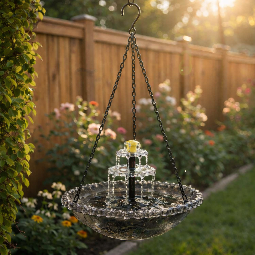 🔥2026 Spring special offer 50% off - 🐦Solar Cascade Hanging Bird Bath Fountain