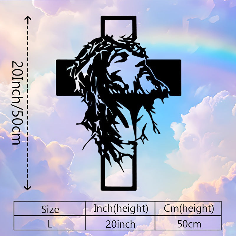 🔥2026 Spring special offer 50% off - ✝️Metal Jesus and Cross Wall Art: Christian Home Decor