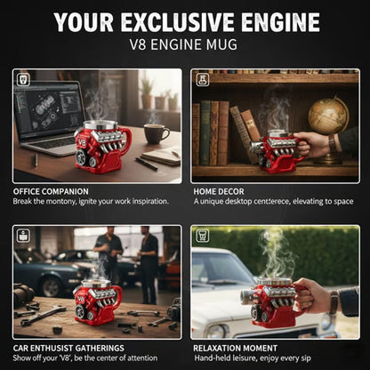 Engine-themed V8/V6 Stainless Steel Mug