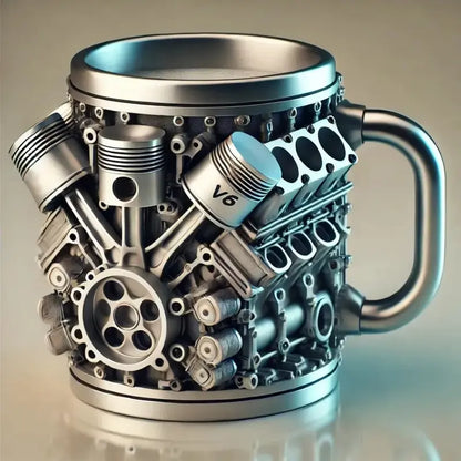 Engine-themed V8/V6 Stainless Steel Mug