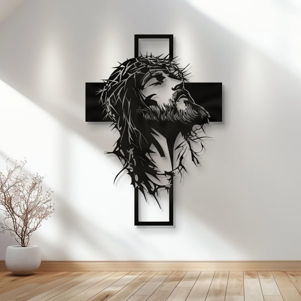 🔥2026 Spring special offer 50% off - ✝️Metal Jesus and Cross Wall Art: Christian Home Decor
