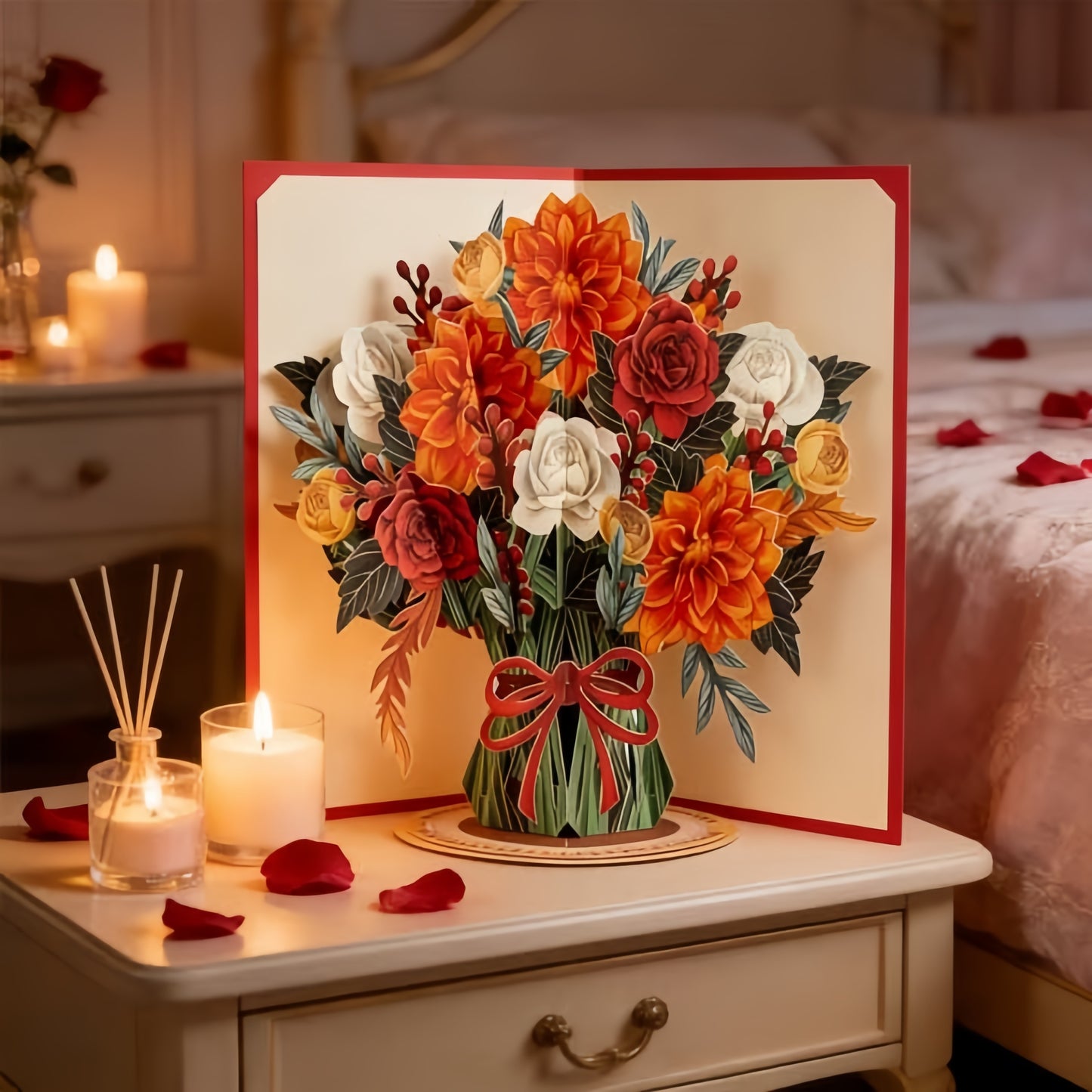 💌Forever-Blooming 3D Flower Pop-Up Card– Personalized Love Message & Everlasting Bloom