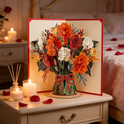 💌Forever-Blooming 3D Flower Pop-Up Card– Personalized Love Message & Everlasting Bloom